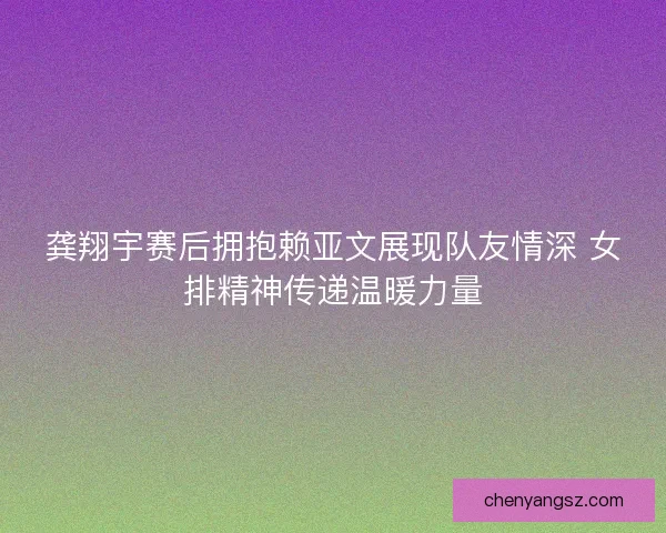 龚翔宇赛后拥抱赖亚文展现队友情深 女排精神传递温暖力量